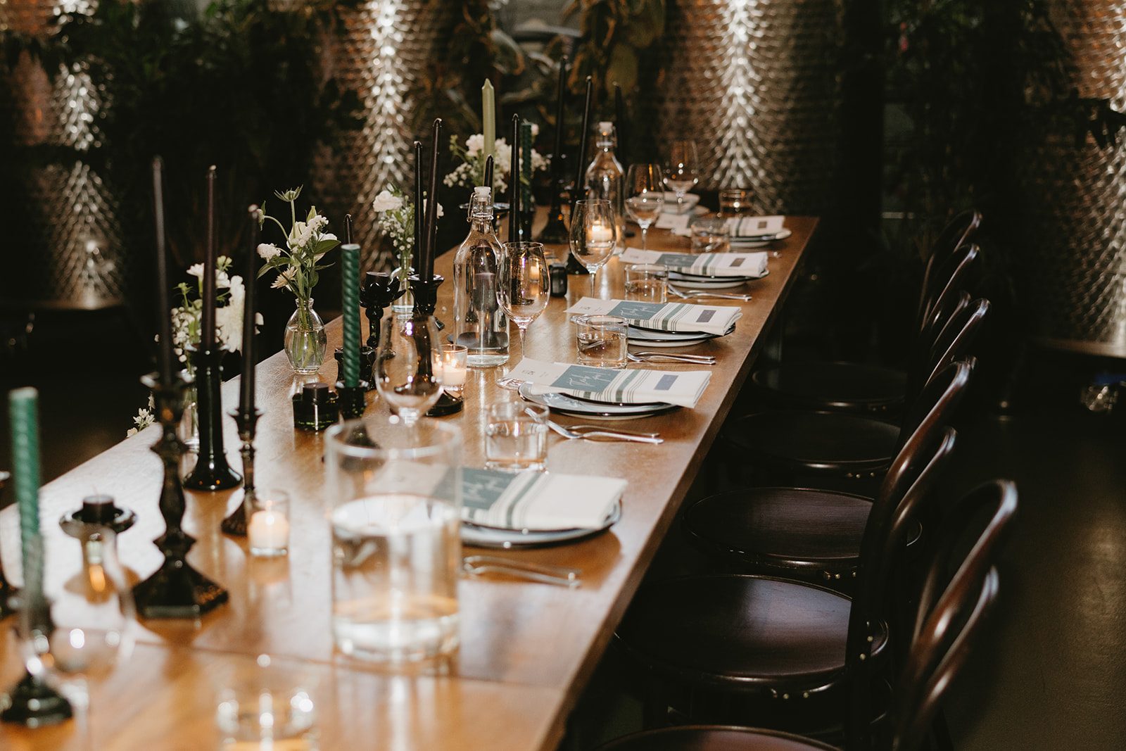 Moody wedding tablescape